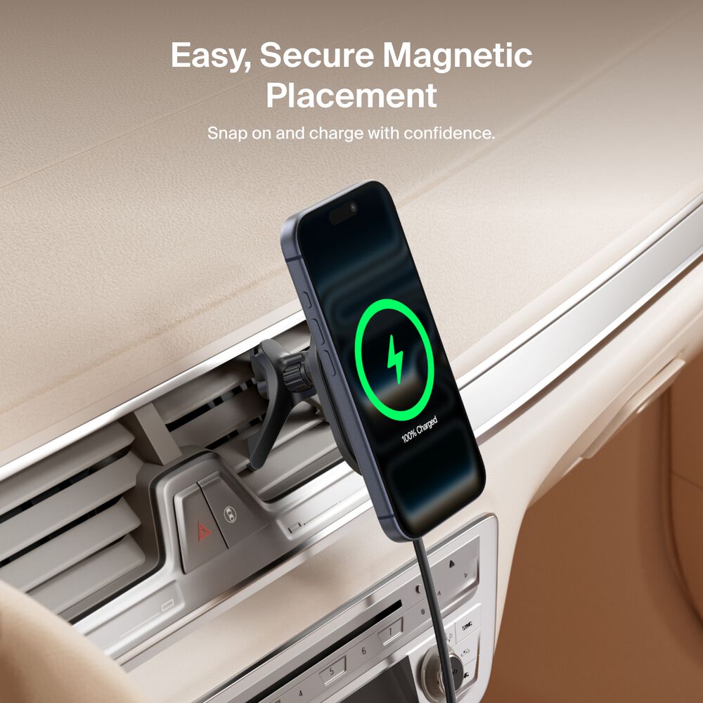 Magnetic Wireless Car Charger Vent Mount with Qi2.2 25W, , hi-res