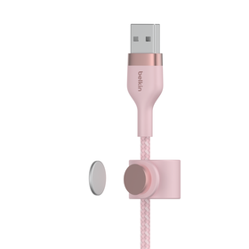 USB-A to USB-C Cable 15W, Pink, hi-res