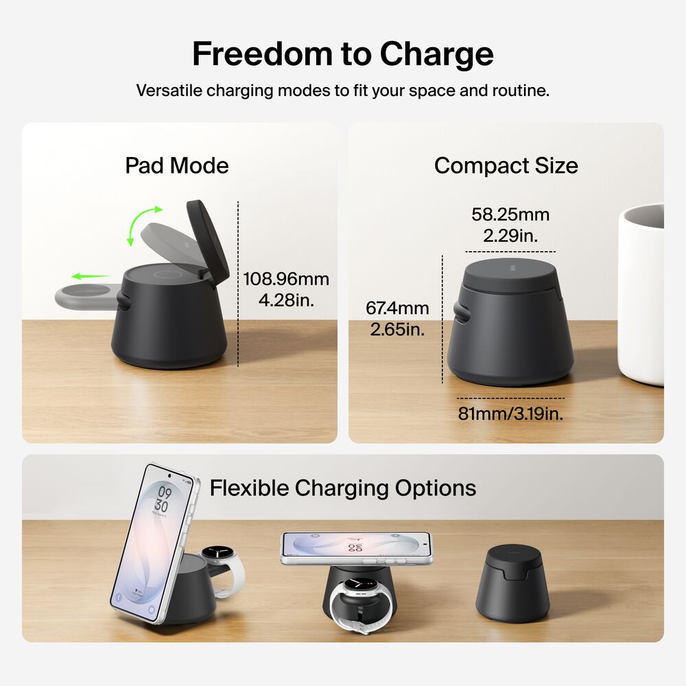 Modular Charging Dock with Qi2 25W, Black, hi-res