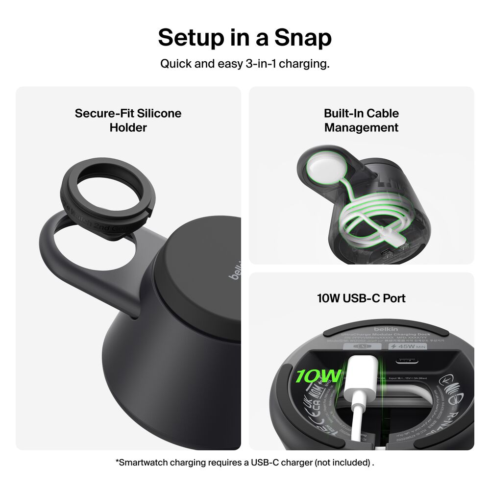 Modular Charging Dock with Qi2 25W, Black, hi-res