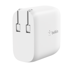 Dual USB-C PD Wall Charger 40W + USB-C to Lightning Cable, White, hi-res