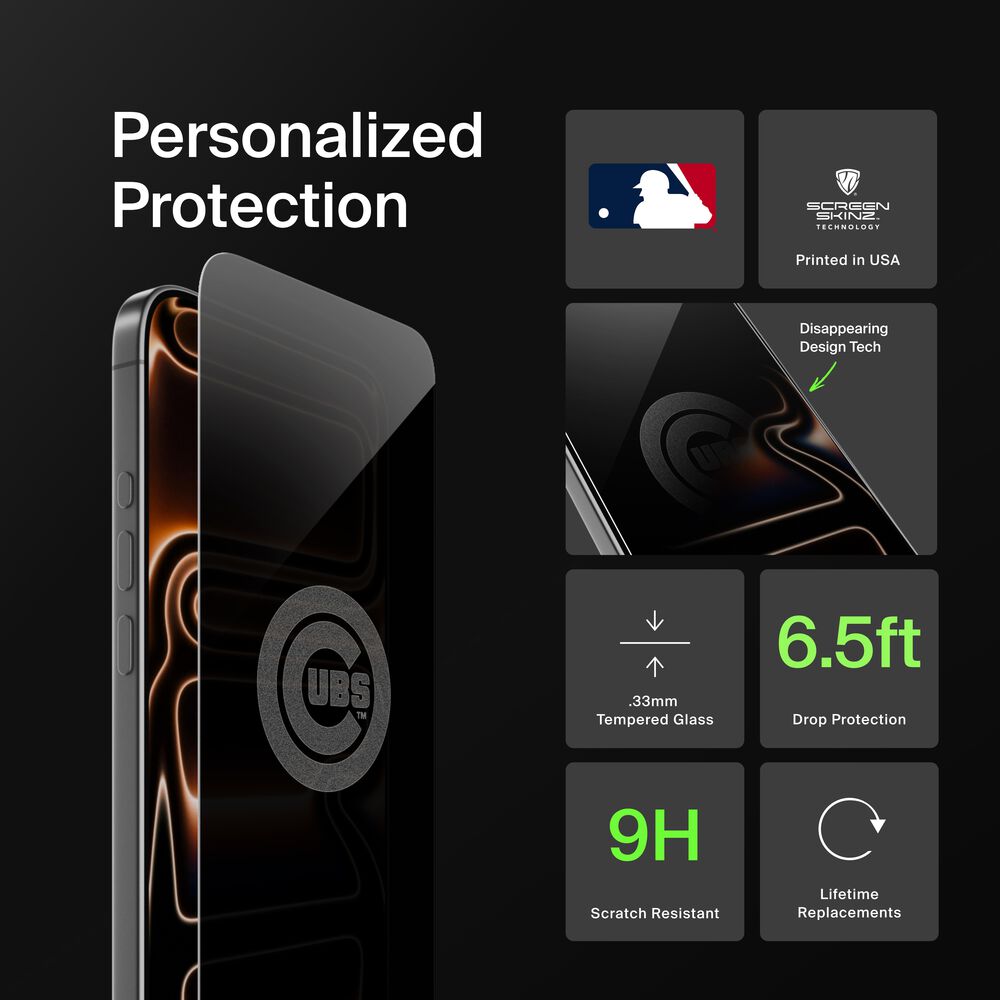 Chicago Cubs Custom Glass Screen Protector, , hi-res