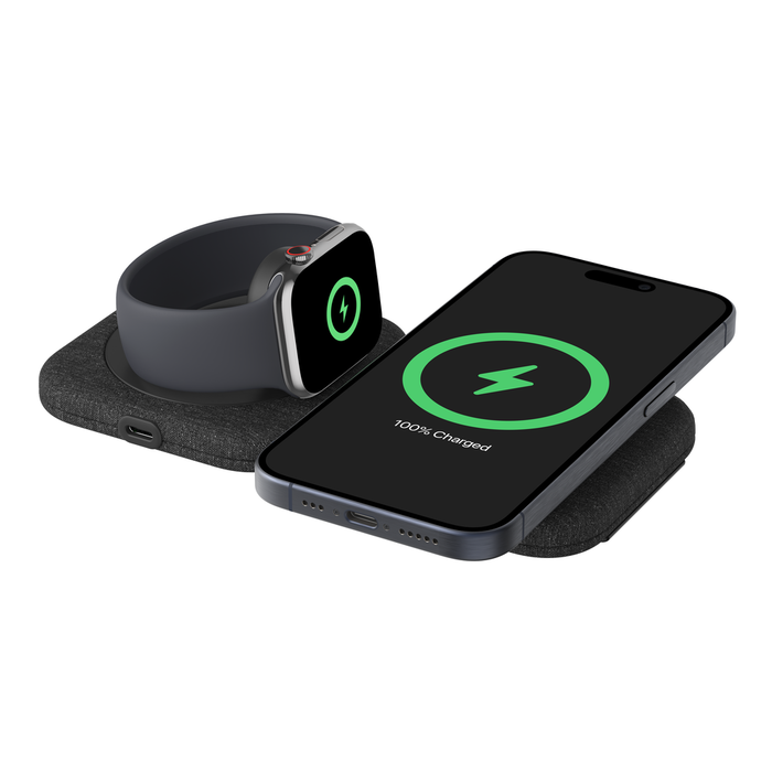 2 in 1 Magnetic Charging Travel Pad with Qi2 15W MagSafe compatible Belkin US