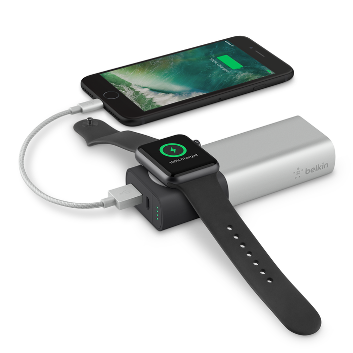 Apple Watch + iPhone용 Valet Charger™ 파워 팩 6700mAh, Silver, hi-res