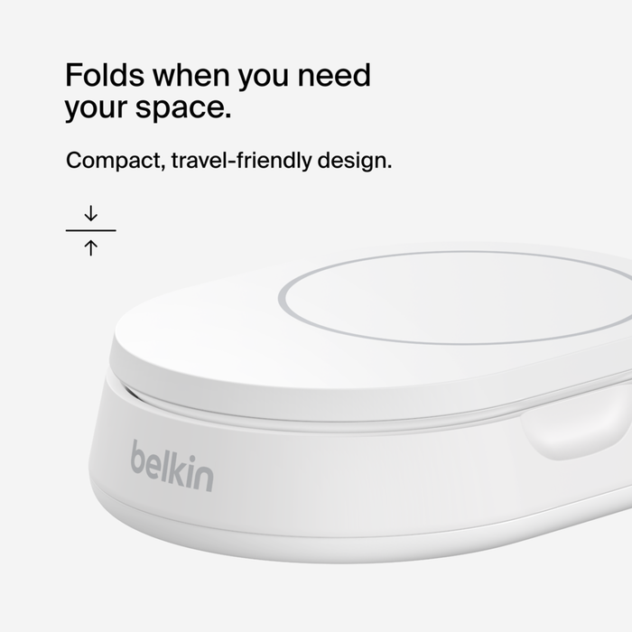 Convertible Magnetic Wireless Charging Stand with Qi2 15W, White, hi-res