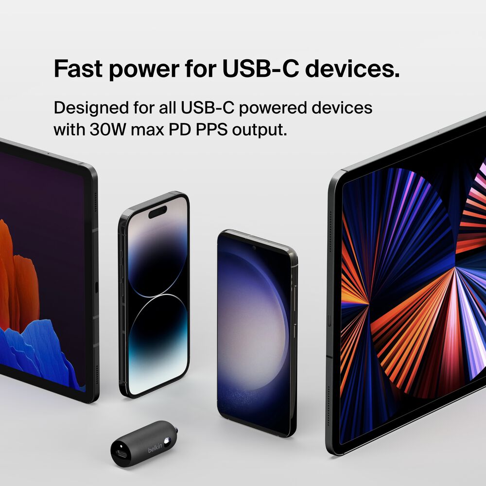 BoostCharge 30W USB-C to Lightning Cable Car Charger | Belkin US