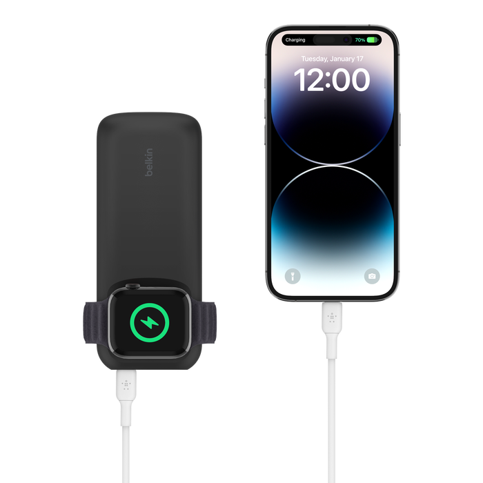 2-in-1 iPhone + Apple Watch 急速充電モバイルバッテリー 10000mAh 