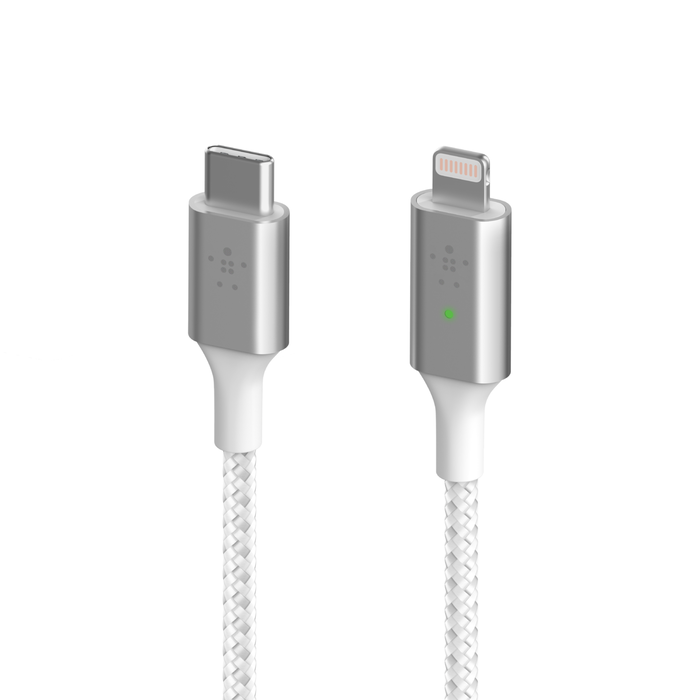 Smart LED USB-C to Lightning Cable, White, hi-res