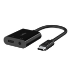 3.5mm Audio + USB-C Charge Adapter, Black, hi-res