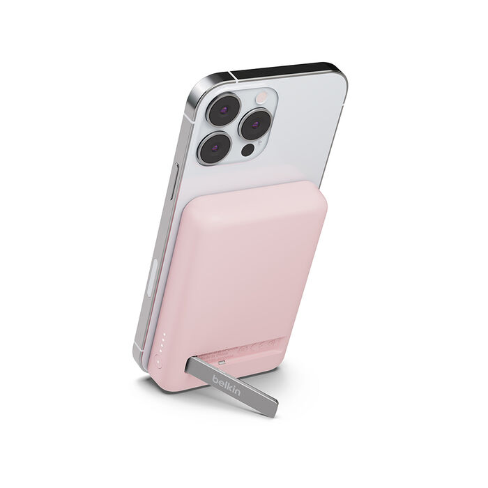 Magnetic Wireless Power Bank 5K + Stand, Pink, hi-res