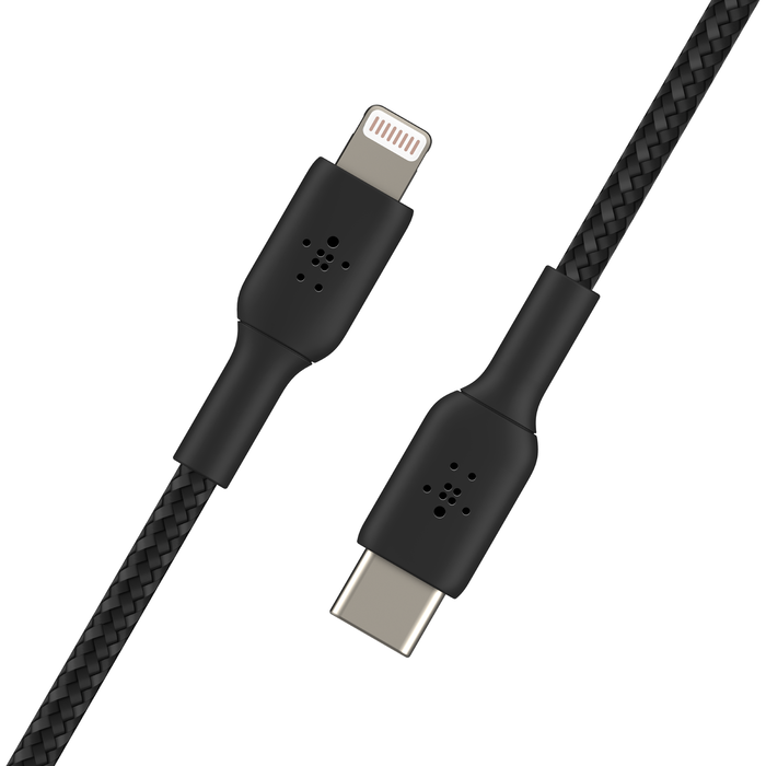 Braided USB-C to Lightning Cable (2m / 6.6ft, Black)