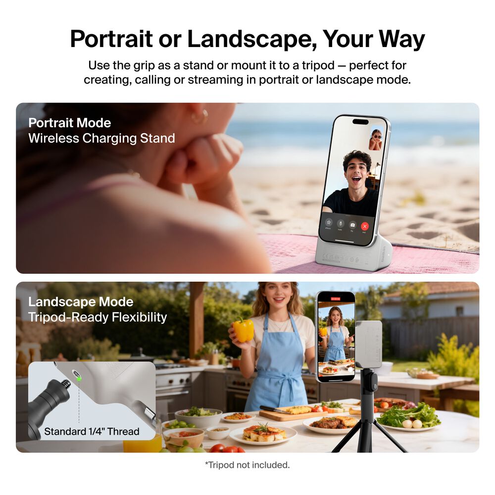 Magnetic Charging Camera Grip with Power Bank, Sand, hi-res