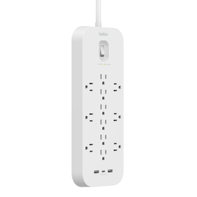 12 Outlet Surge Protector + USB-C and USB-A ports, , hi-res