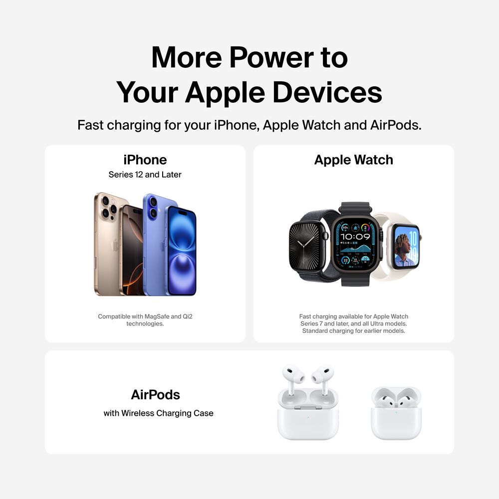 3-in-1 Convertible Magnetic Charging Stand with Qi2 15W, Black, hi-res