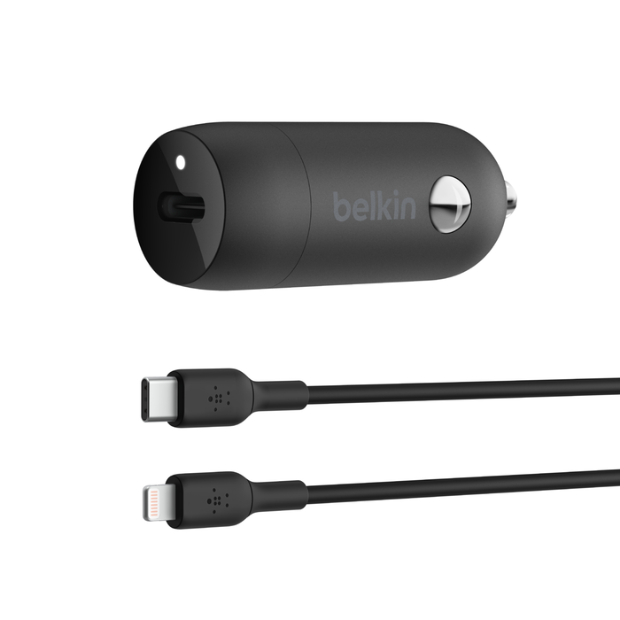 Caricabatteria da auto USB-C da 30W + cavo da USB-C a Lightning, , hi-res