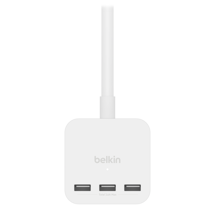 3-Outlet Power Cube with 5-Foot Cord and USB-A Ports, , hi-res