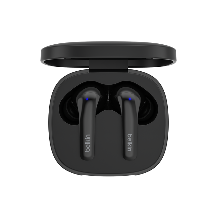  Belkin SoundForm True Wireless Earbuds, Bluetooth Headphones  with Microphone, Touch Controls, IPX5 Sweat & Splash Resistant for iPhone  14, Pro, Max, Mini & Galaxy S23 with Charging Case - Black : Electronics