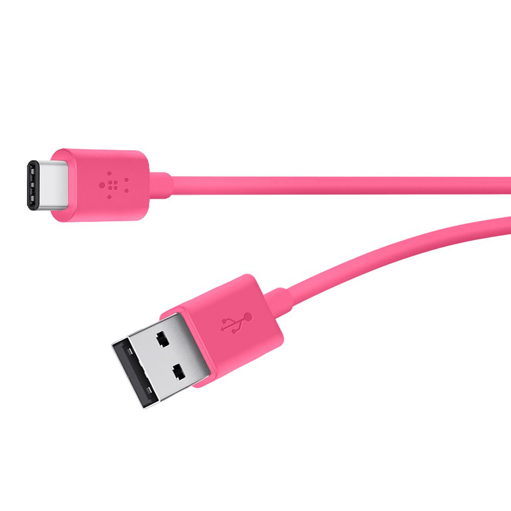 2.0 USB-A to USB-C Charging Cable, Pink, hi-res