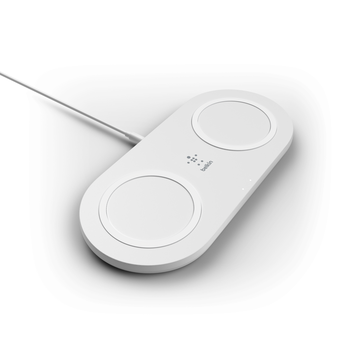 15W Dual Wireless Charging Pads, White, hi-res