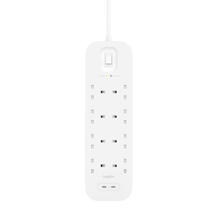 USB-C 充電 8 位防雷保護拖板 (連兩位USB-C充電), , hi-res