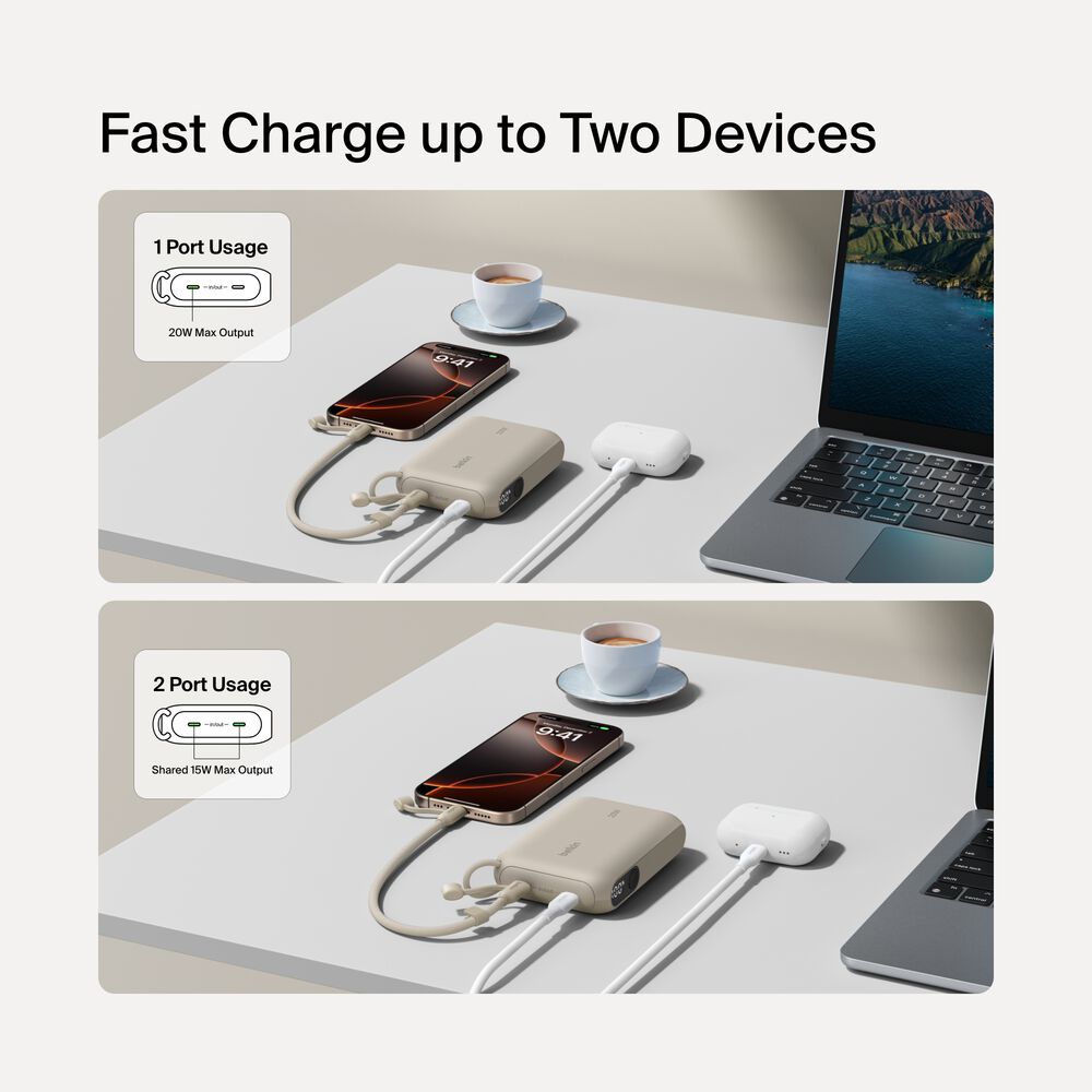 Power Bank 10K with Display, Sand, hi-res