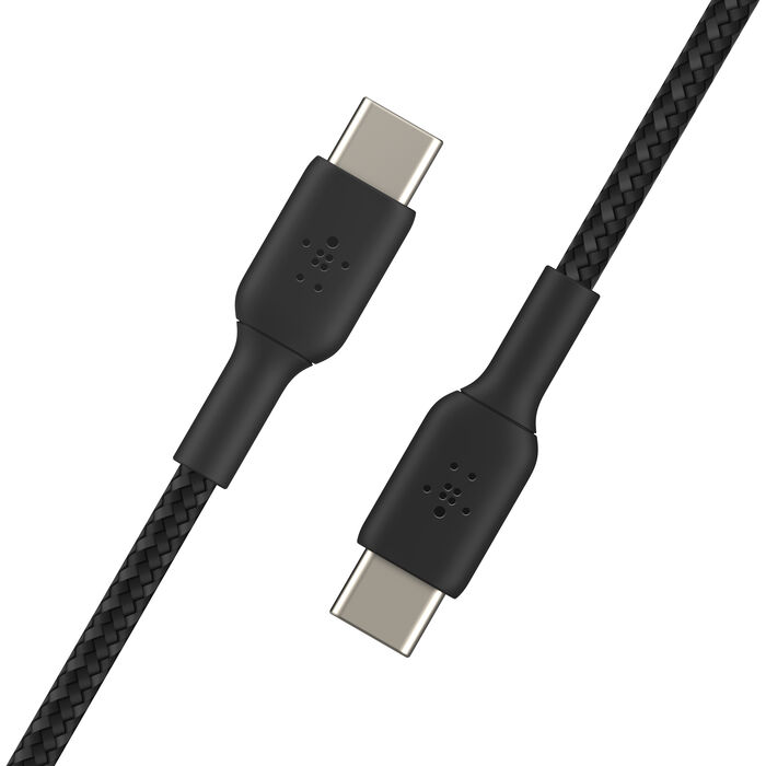 Belkin Boostcharge Braided USB-C to USB-C Cable (5ft) W/ Strap, Cable for  iPhone 15 Models, Samsung Galaxy, Samsung Note, Pixel, iPad Pro and More -  Black 