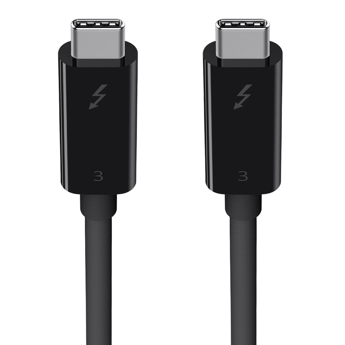 Thunderbolt™ 3 线缆（USB-C™ 转 USB-C）（100 瓦）（2 米）, 黑色, hi-res