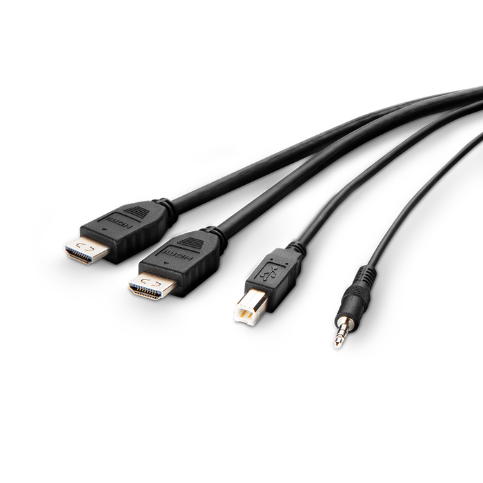 TAA DUAL HDMI/USB/AUD CBL, HDMI M/M; USB A/B, 10', Black, hi-res