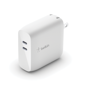 Dual USB-C PD GaN Wall Charger 68W, White, hi-res