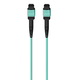 MTP to MTP MPO Fiber Optic Cable, 40GbE Aqua MTP/MTP, 50/125, OM3, Plenum, Aqua, hi-res