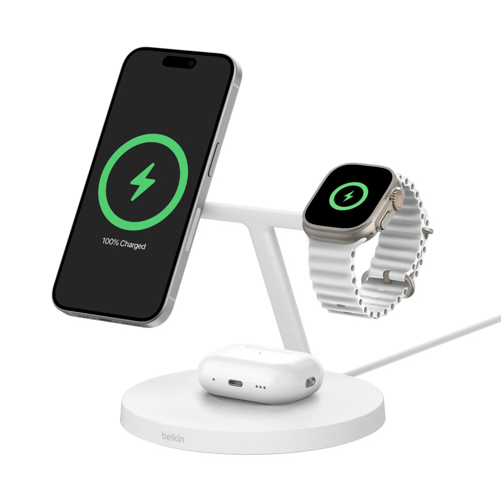 BoostCharge Pro 3-in-1 Wireless Charging Stand, MagSafe-compatible