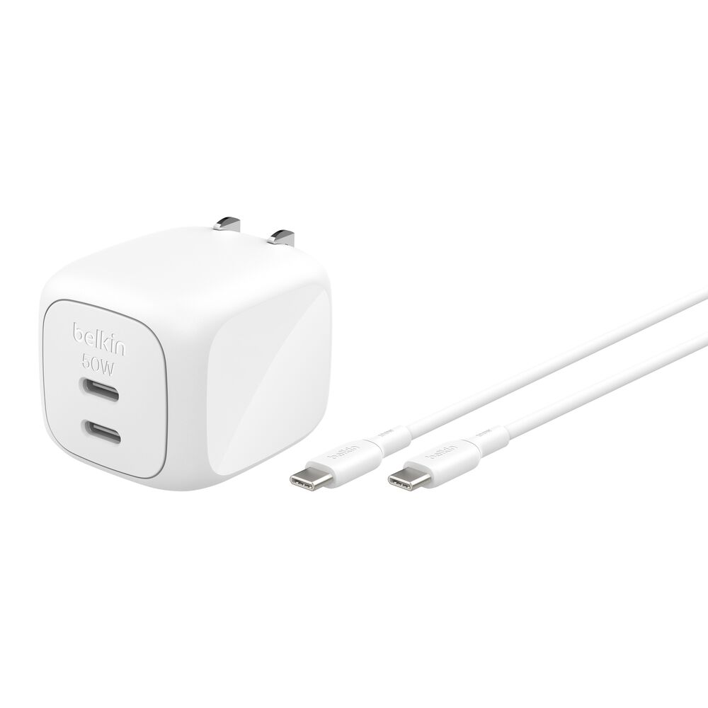 Dual USB-C GaN Wall Charger 50W Belkin US