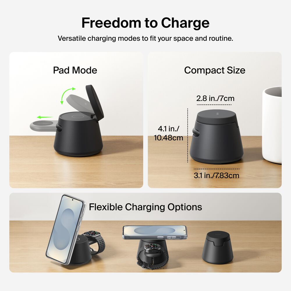 Modular Charging Dock with Qi2 25W, Black, hi-res