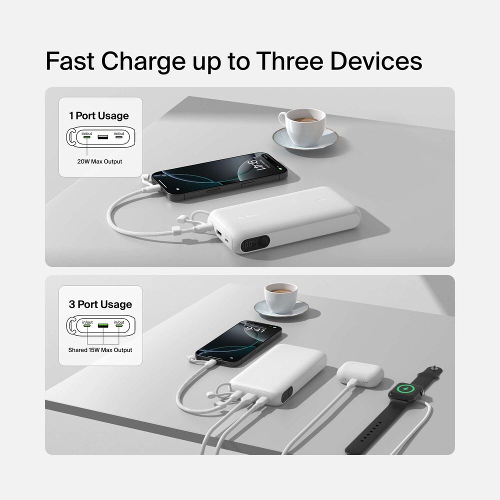 Power Bank 20K with Display, White, hi-res