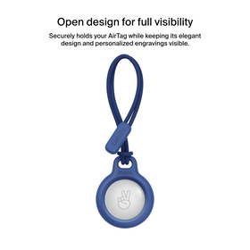 Secure Holder with Strap for AirTag, Blue, hi-res