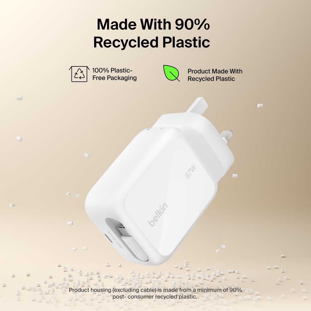Retractable GaN Wall Charger 67W, , hi-res