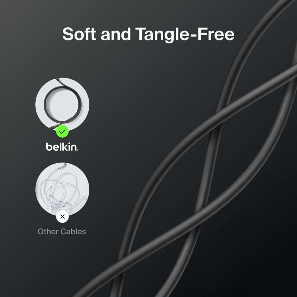 USB-C to USB-C Cable 60W, 3.3ft/1m, Black, Black, hi-res