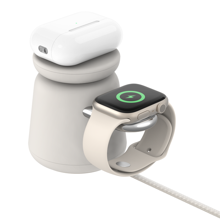 2-in-1 Wireless Charging Dock with MagSafe 15W, Sand, hi-res
