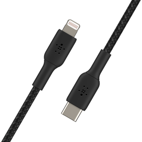 Geflochtenes BOOST↑CHARGE™ USB-C/Lightning-Kabel (1 m, Schwarz), Schwarz, hi-res