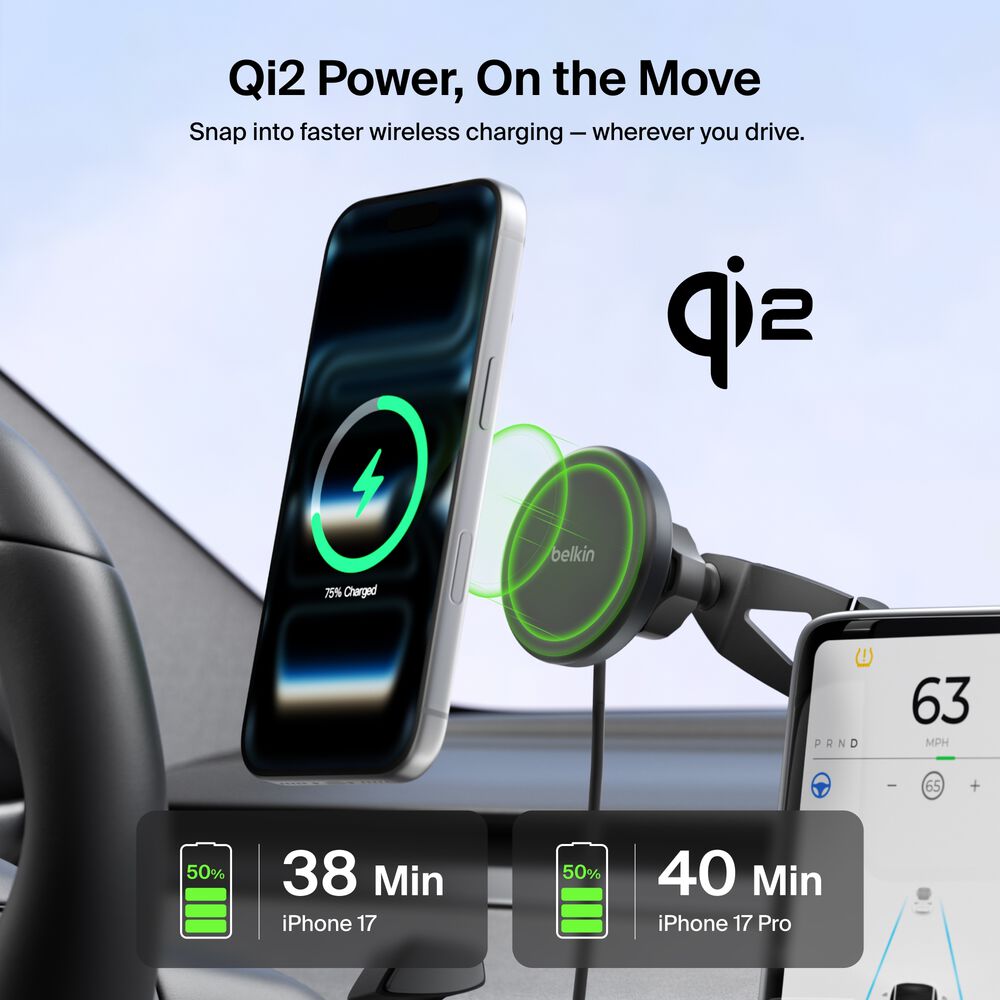 Magnetic Wireless Charging EV Mount, Black, hi-res