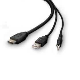 TAA HDMI/USB/AUD CBL,HDMI M/M; USB A/B, 6', Black, hi-res