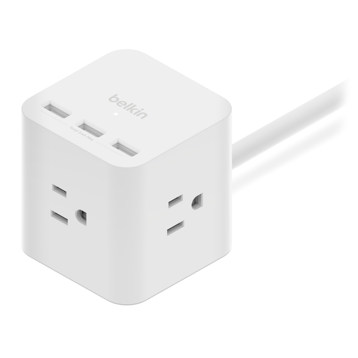 Dyster træt af fortryde 3-Outlet Power Cube with 5-Foot Cord and USB-A Ports | Belkin US