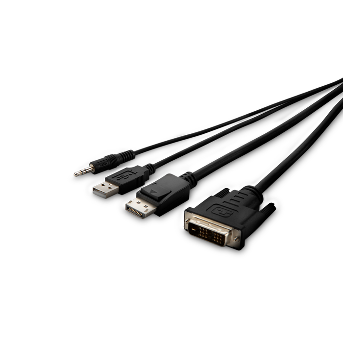 TAA (1) DVI to HDMI (1) DP-DP/USB/AUD CBL, Black, hi-res