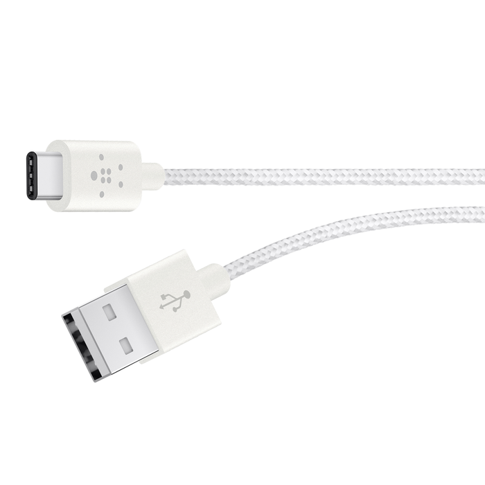 MIXIT↑™ Metallic USB-C to USB-A Charge Cable, White, hi-res