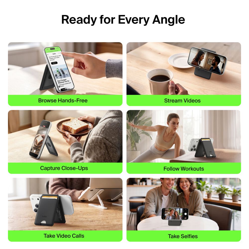 Wallet Stand with Bluetooth Tracker, Black, hi-res