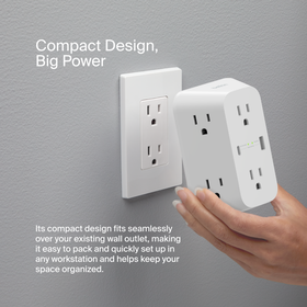 6 Outlet Wall Surge Protector with USB-C and USB-A, , hi-res