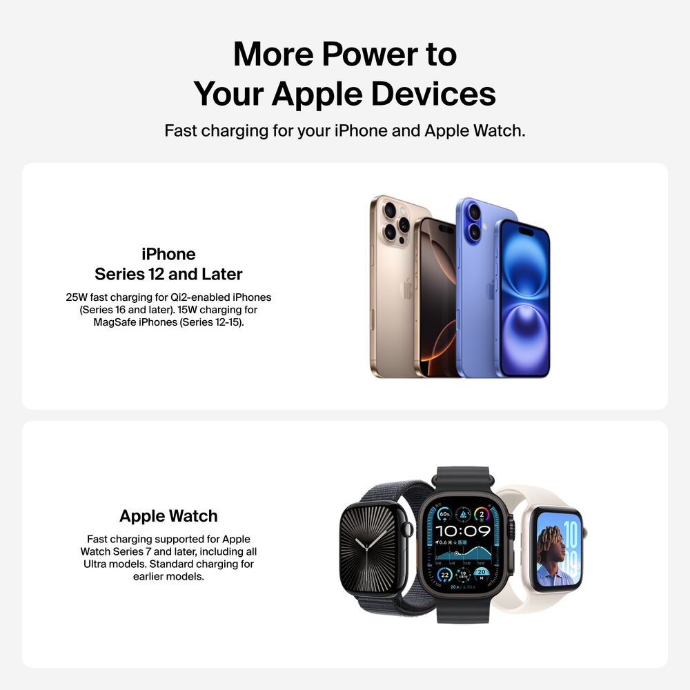 2-in-1 Convertible Magnetic Charger with Qi2 25W, Sand, hi-res