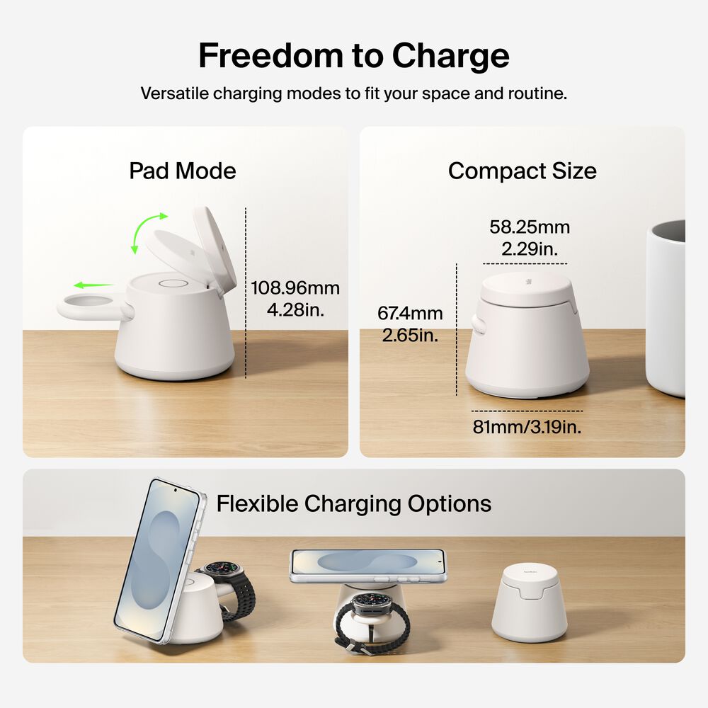 Modular Charging Dock with Qi2 25W, Sand, hi-res