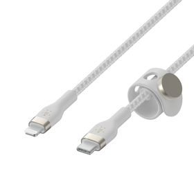 USB-C Cable with Lightning Connector, White, hi-res