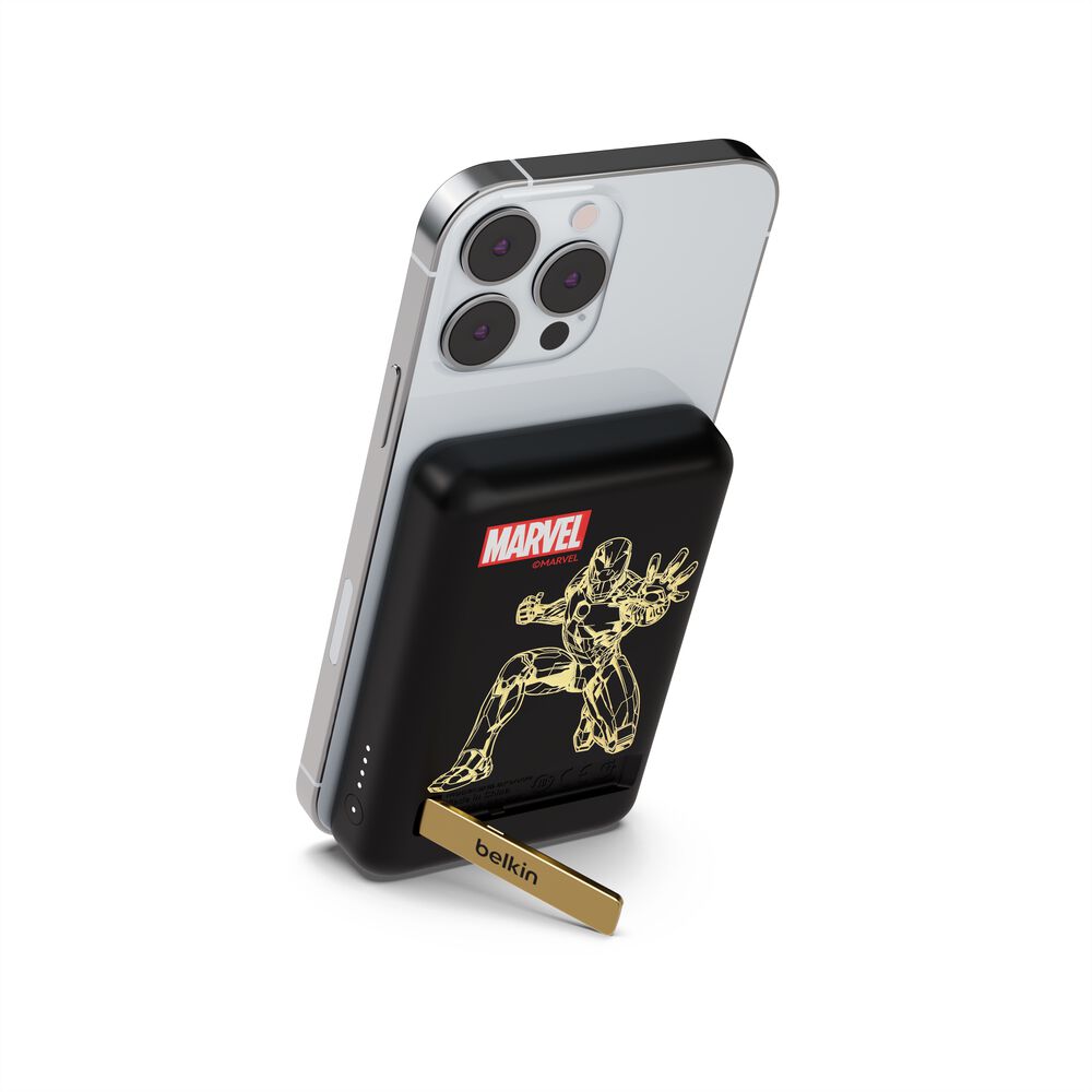 BoostCharge MagSafe対応 ワイヤレス モバイルバッテリー 5,000mAh スタンド付き (ディズニー限定モデル / マーベル限定モデル)  | Belkin | Belkin JP